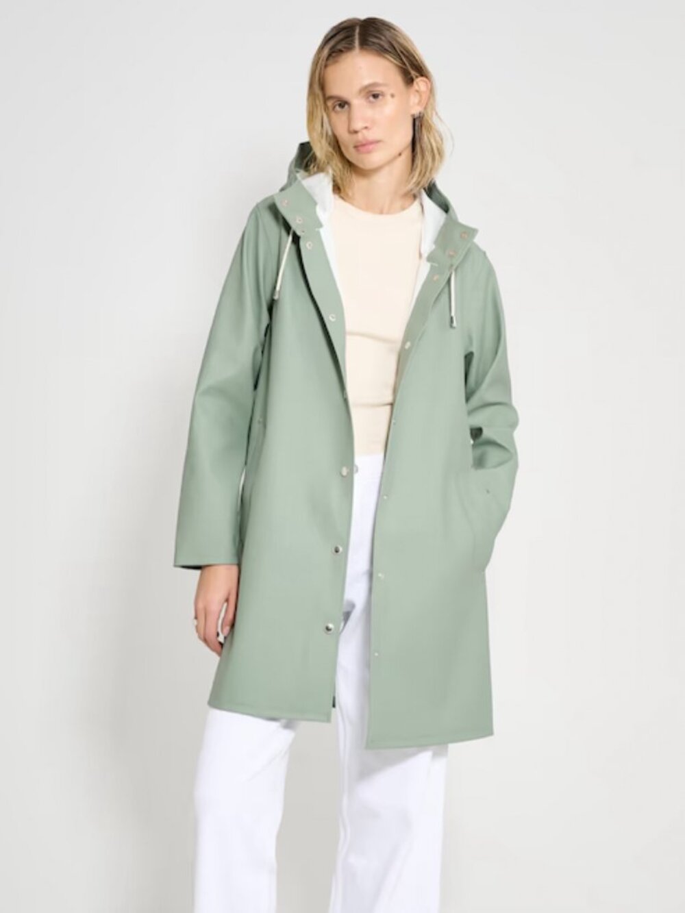 Stutterheim Raincoat Mosebacke Original A-Line in Khaki Green Size M